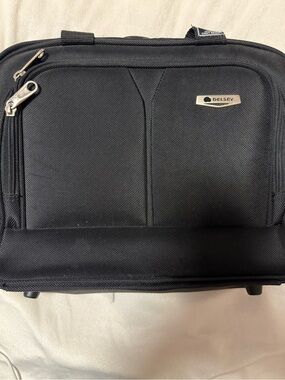else Black Men's Travel Briefcase with Front Pockets